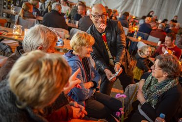 Ontvangst met pop-up theater